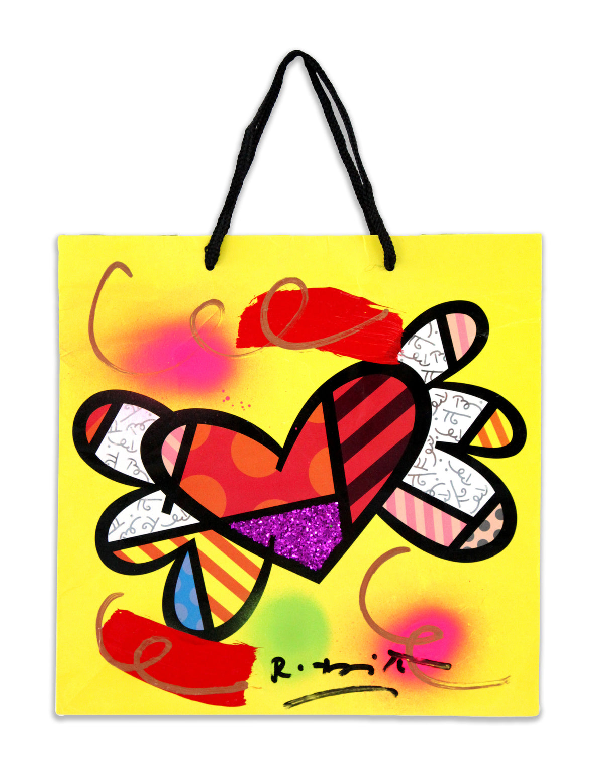 Romero Britto love britto mixed media original  colorful pop art design
