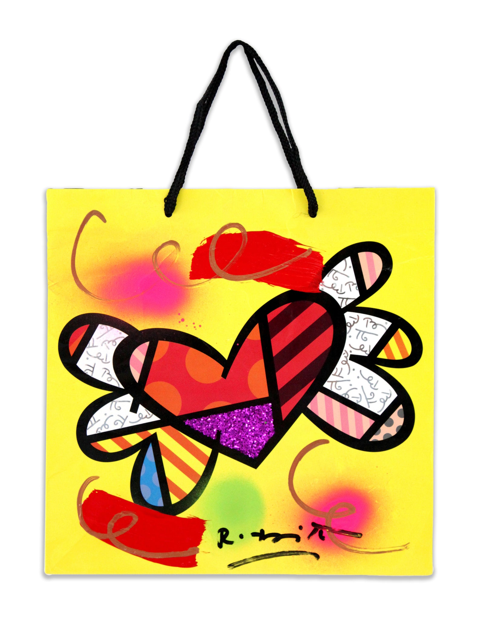 Romero Britto love britto mixed media original  colorful pop art design
