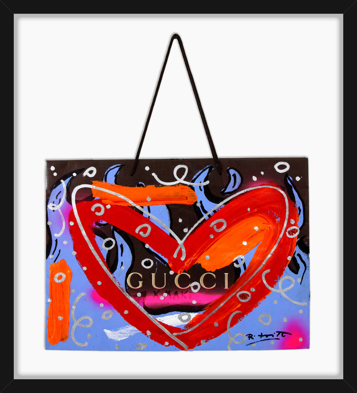 love gucci mixed media original  artistic colorful design collectible