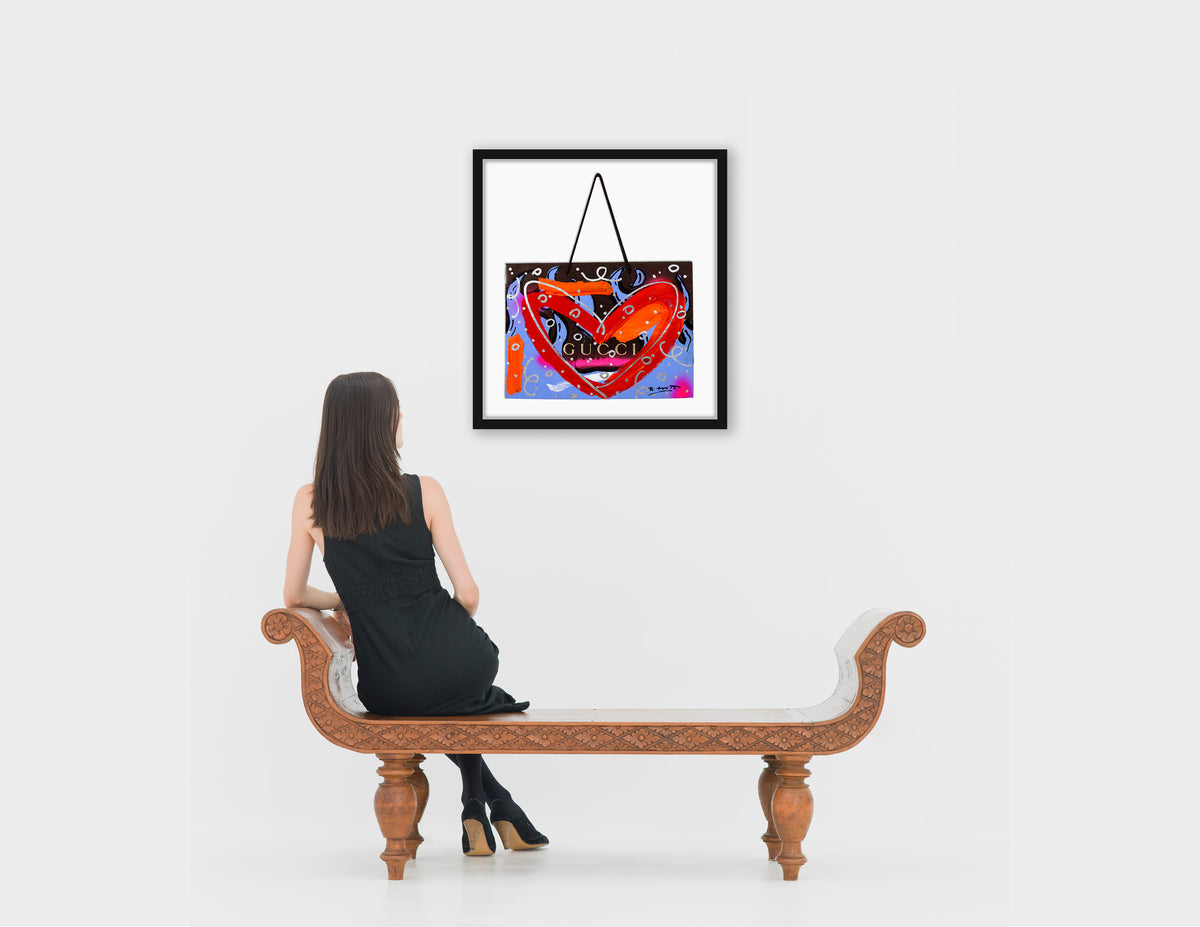 love gucci mixed media original  colorful decorative collectible gift idea