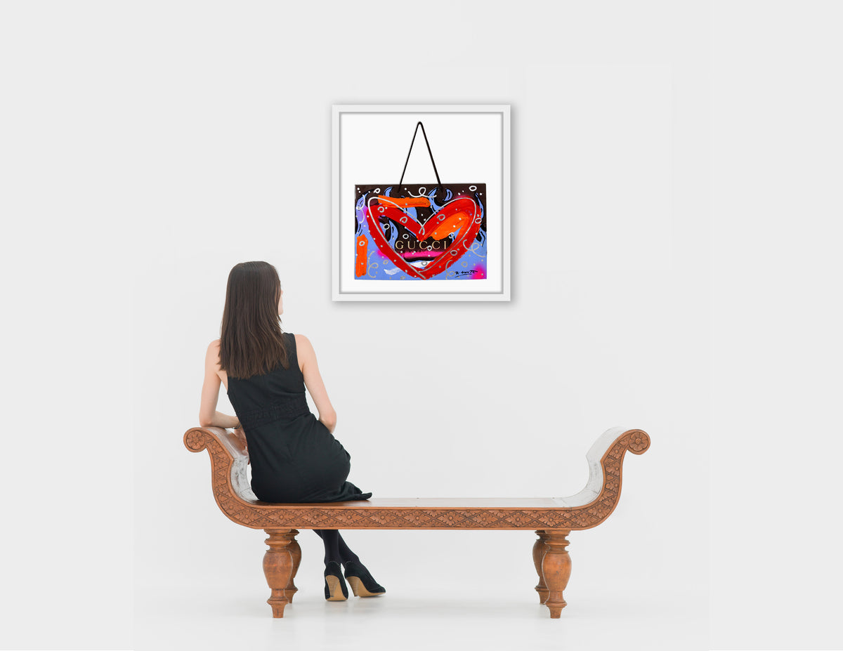 modern pop art love gucci mixed media original  vibrant home decor
