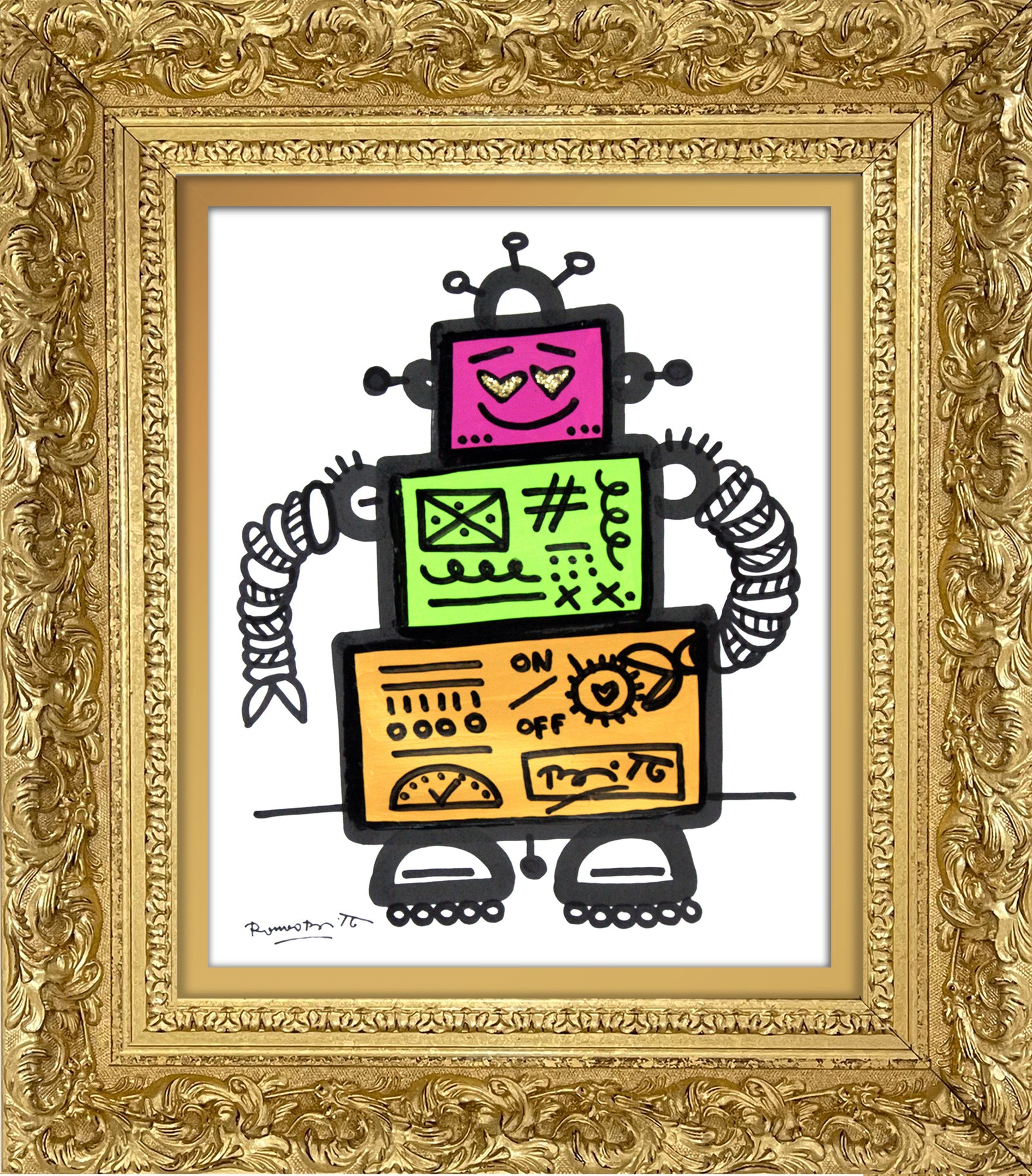 on and off original drawing  colorful decorative collectible gift idea