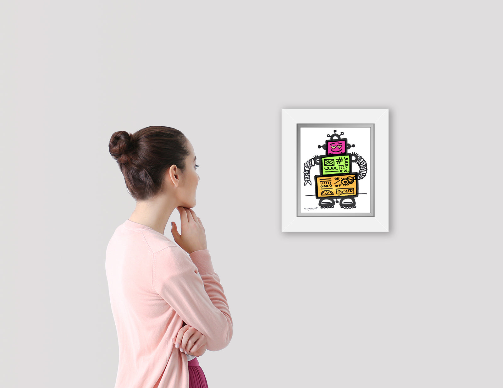 on and off original drawing  artistic colorful design collectible