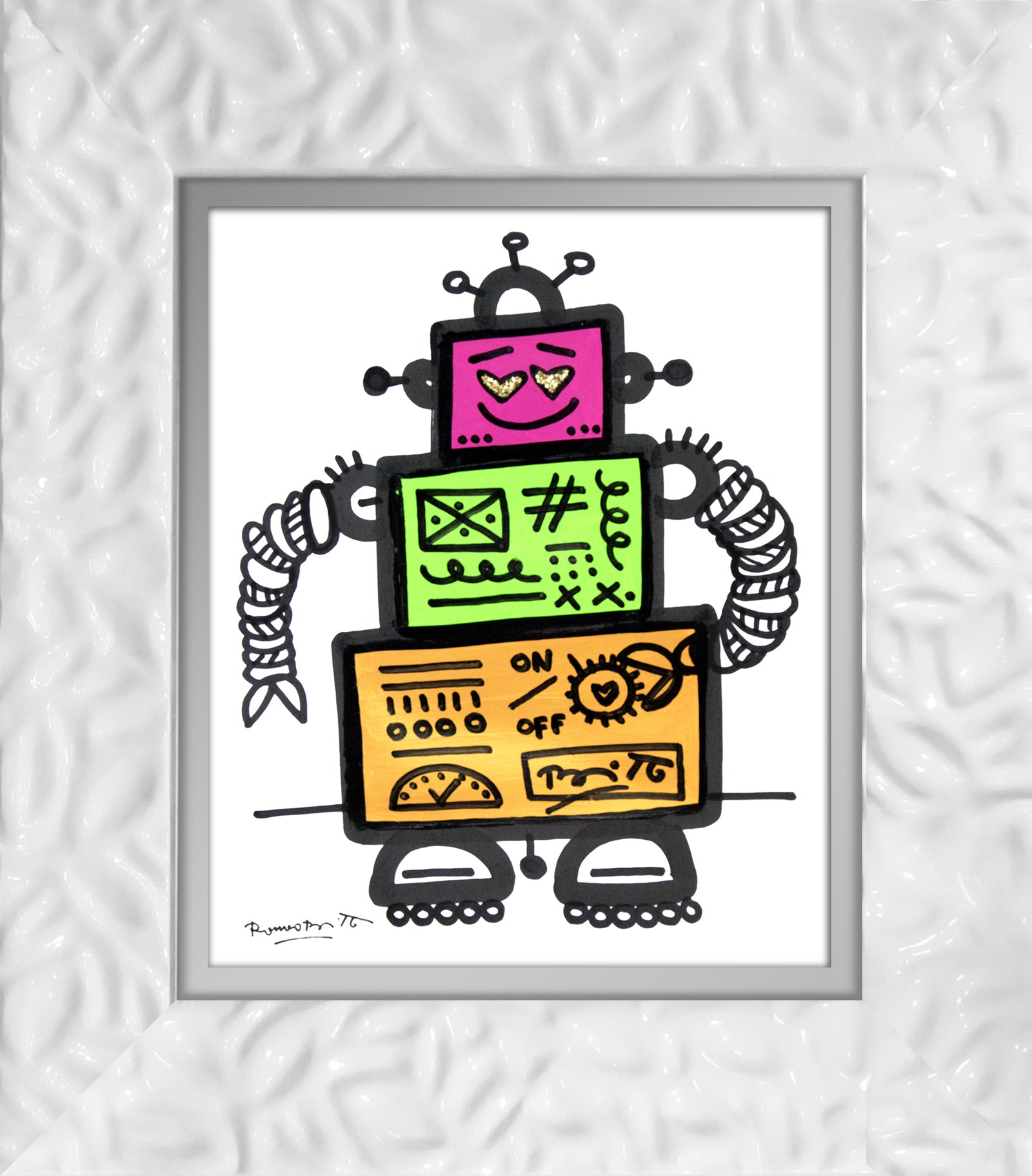 on and off original drawing  colorful decorative collectible gift idea