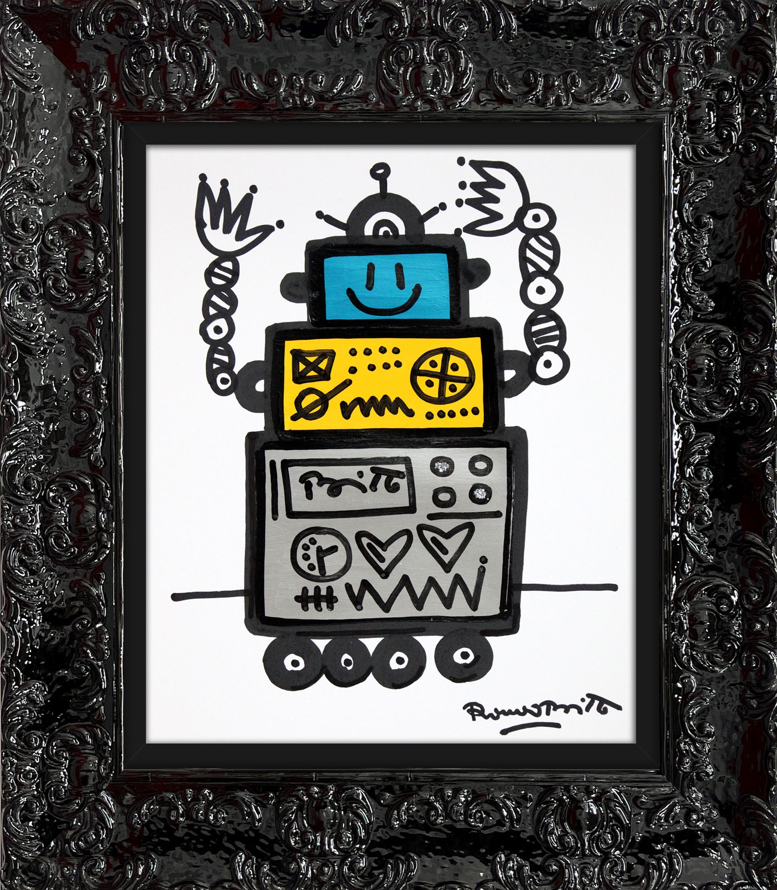 happy original drawing  colorful decorative collectible gift idea
