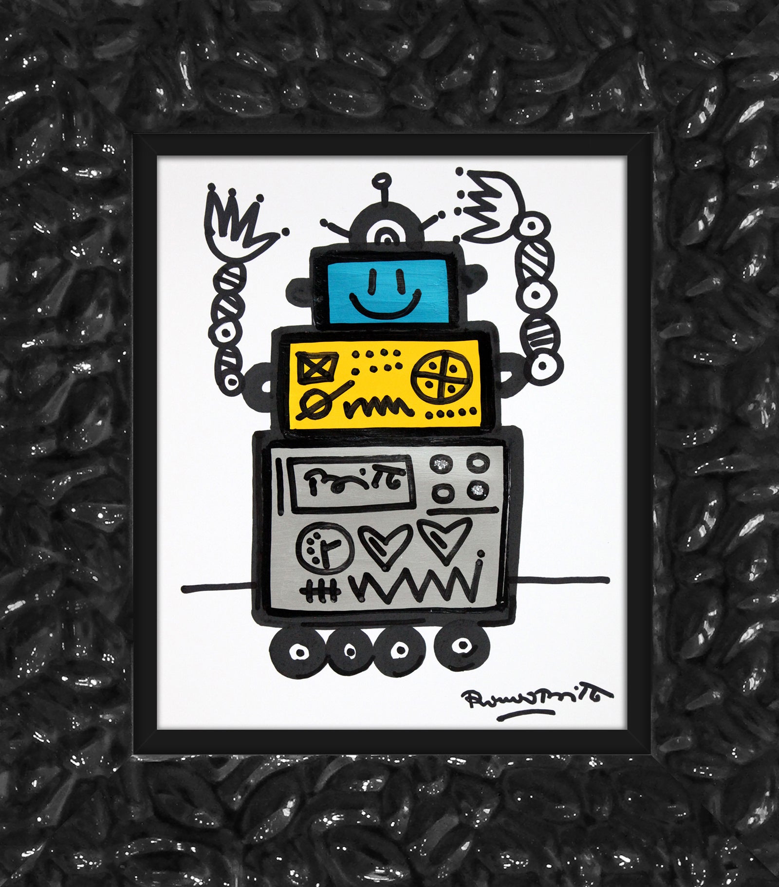 happy original drawing  artistic colorful design collectible