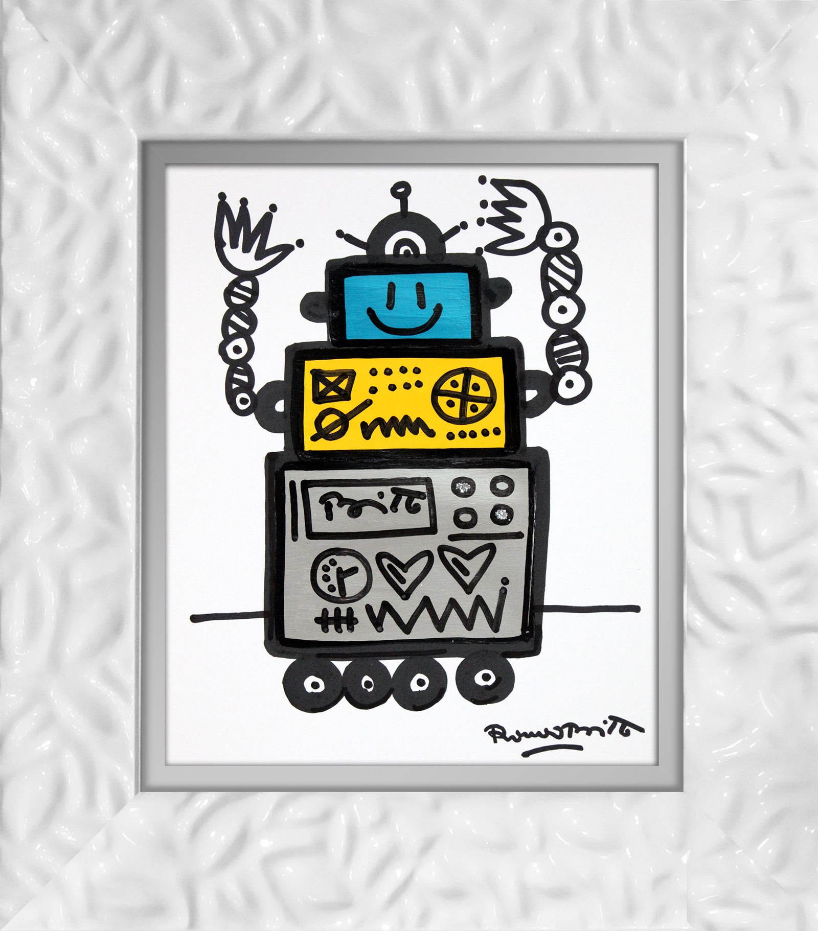 happy original drawing  colorful decorative collectible gift idea