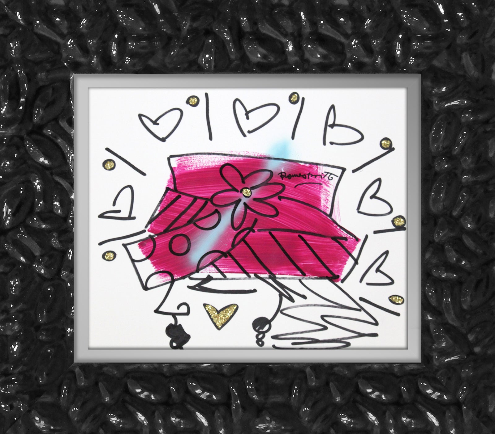 the hat original drawing  artistic colorful design collectible