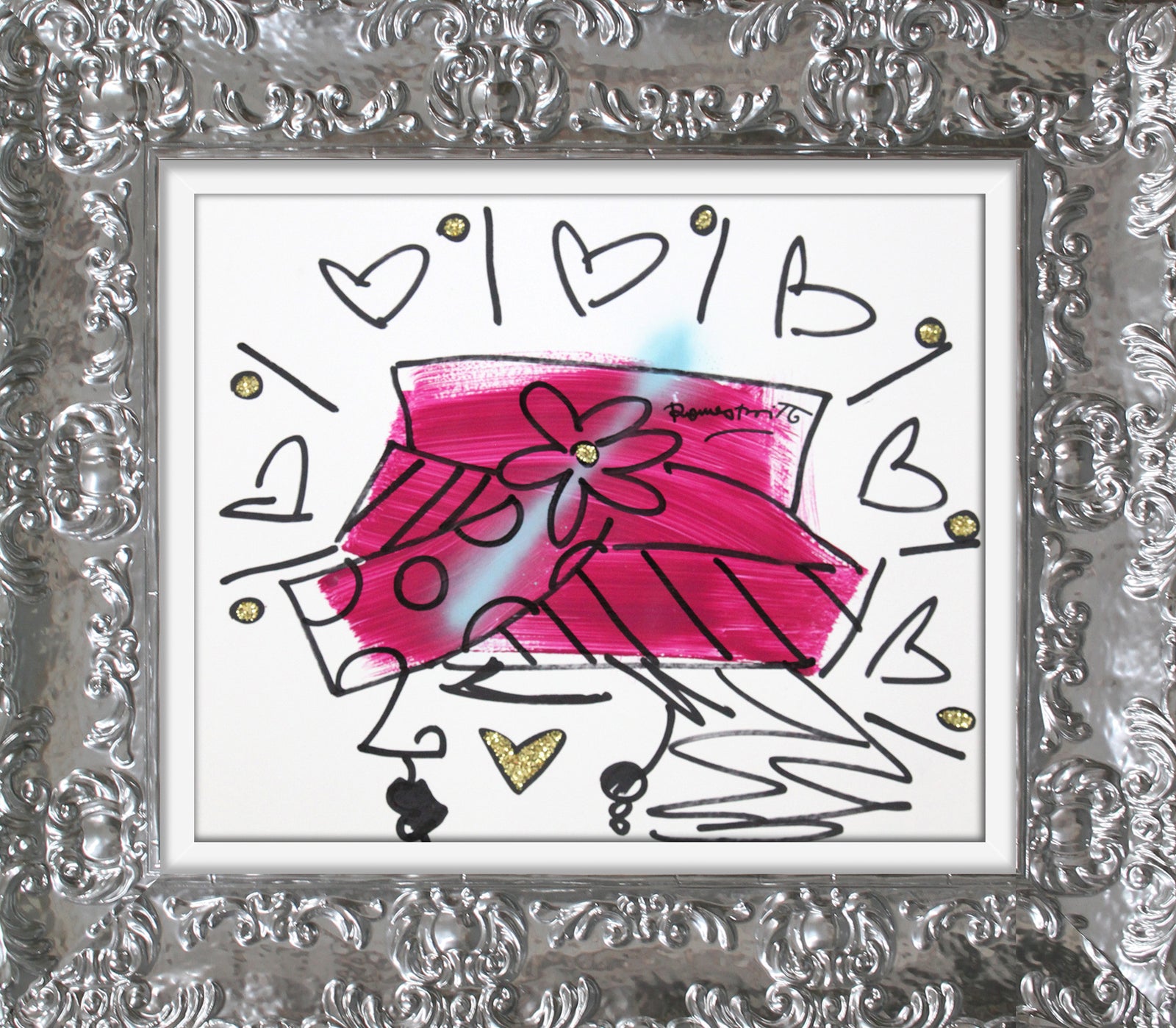the hat original drawing  colorful decorative collectible gift idea