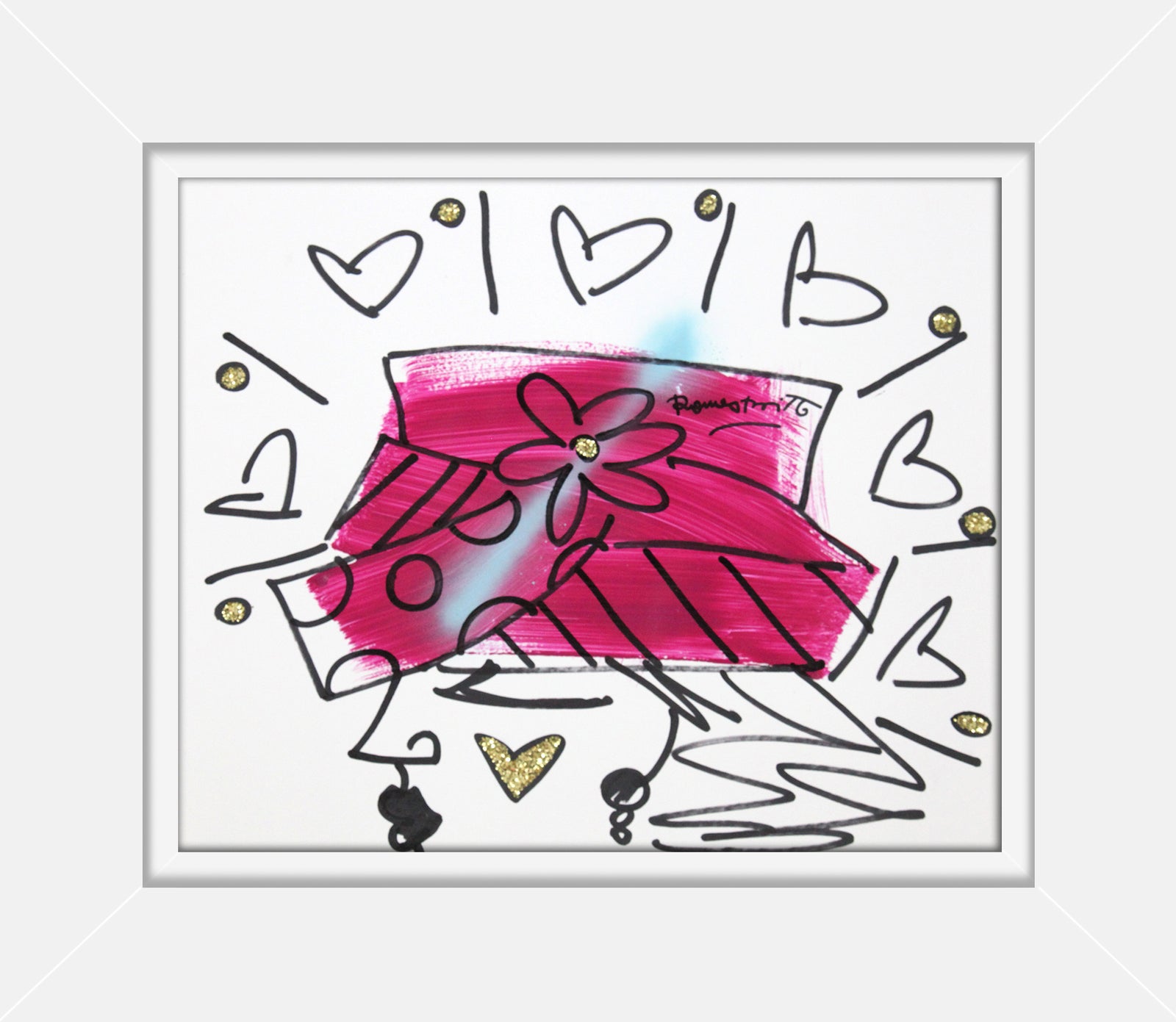 the hat original drawing  artistic colorful design collectible