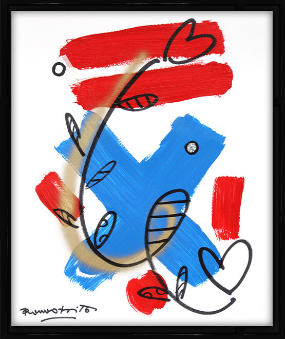 Romero Britto evolution original drawing  contemporary pop art piece