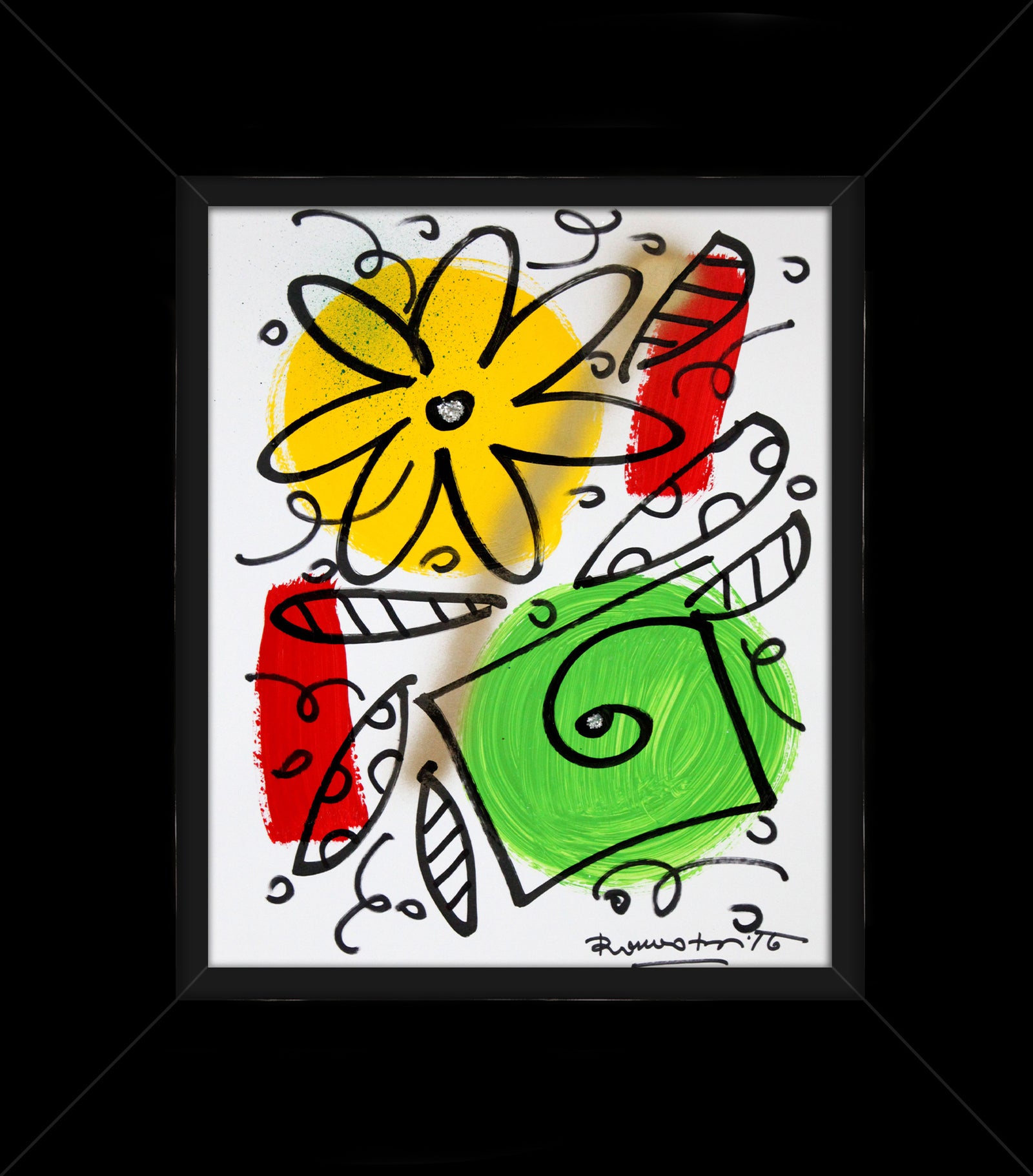 modern pop art evolution original drawing  vibrant home decor