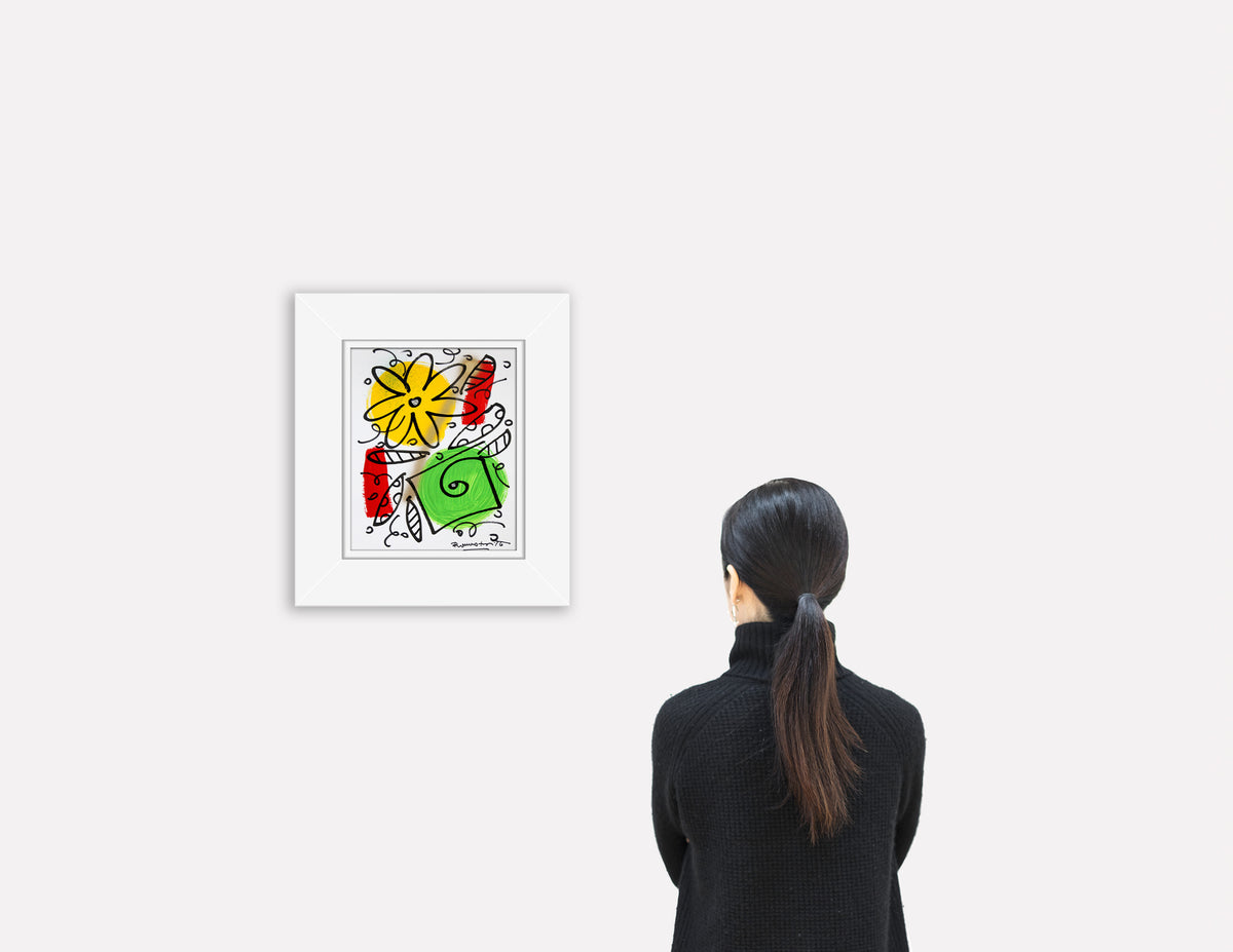 modern pop art evolution original drawing  vibrant home decor