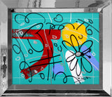 TEAL GARDEN -  Original Drawing