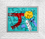 TEAL GARDEN -  Original Drawing
