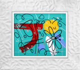 TEAL GARDEN -  Original Drawing