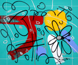 TEAL GARDEN -  Original Drawing