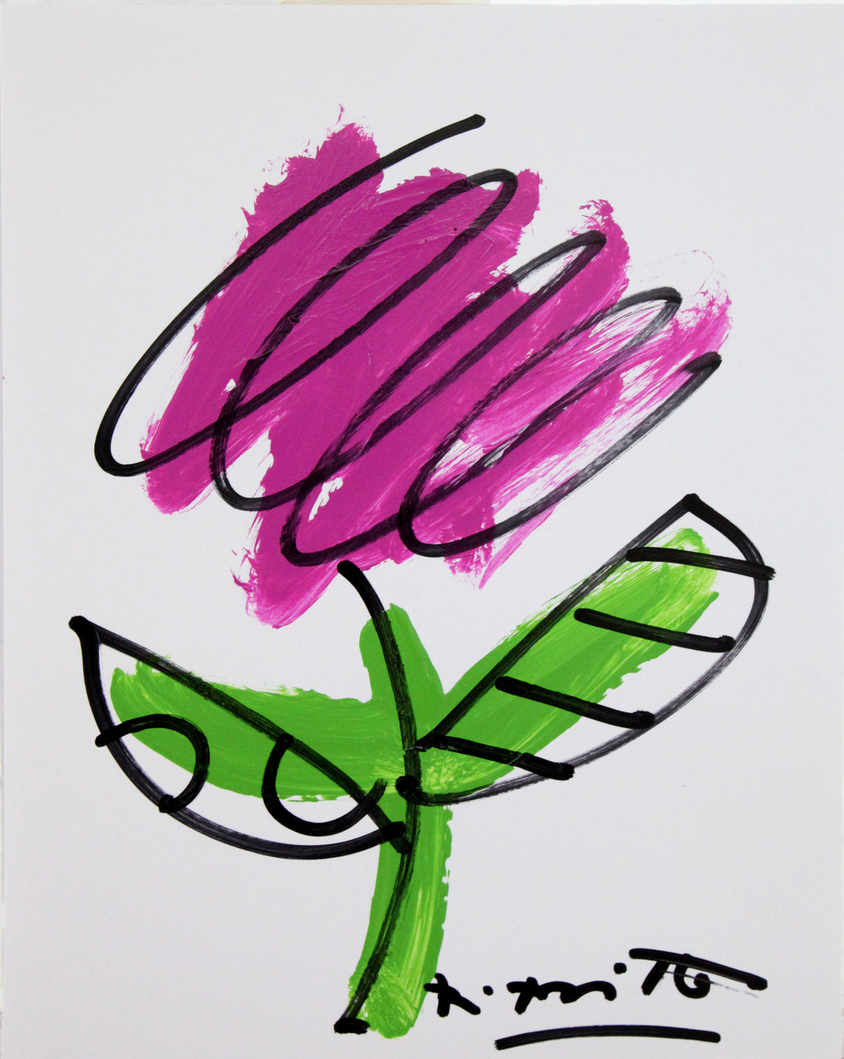 Romero Britto thomas collection original drawing  colorful pop art design