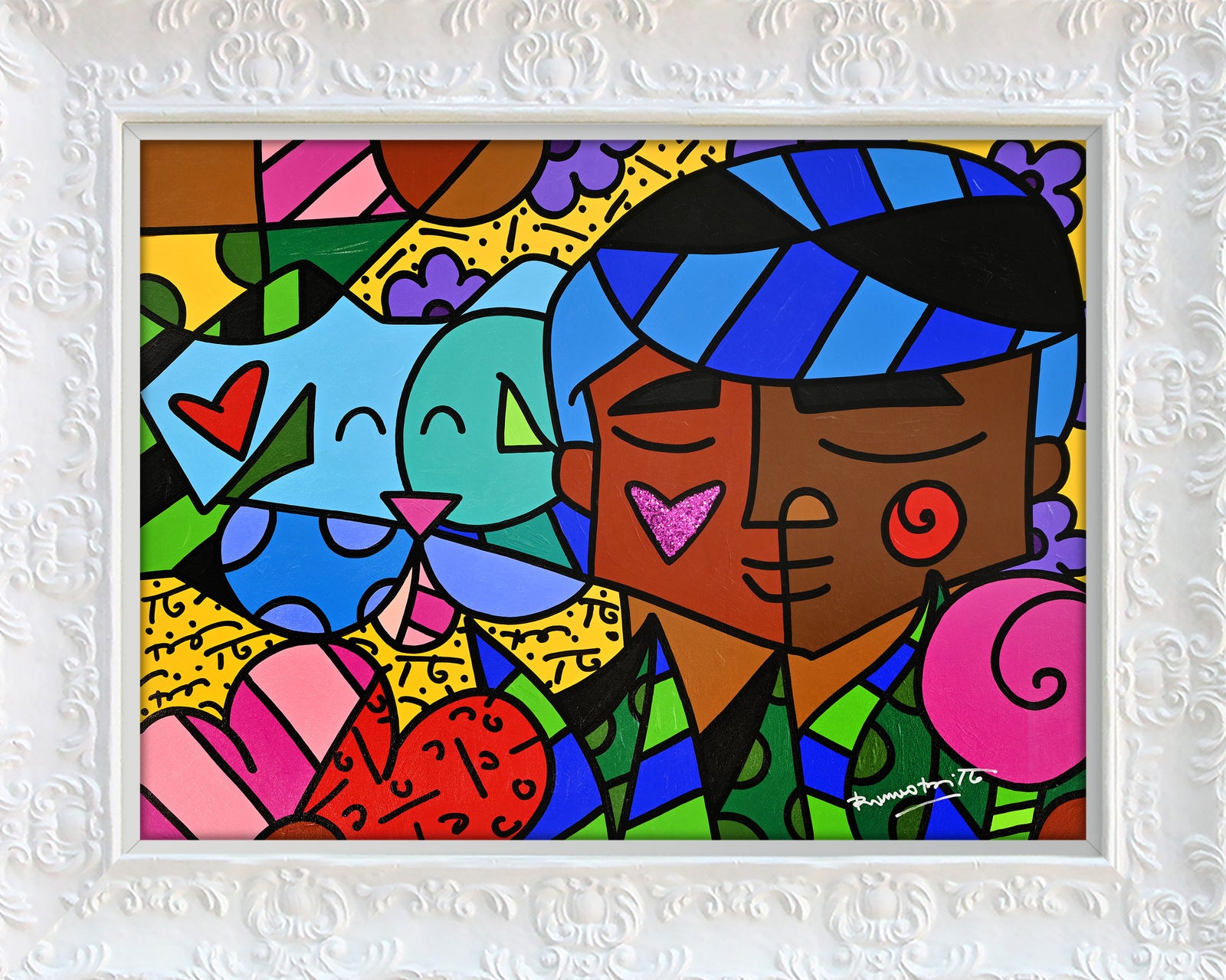 modern pop art amigos original painting  vibrant home decor