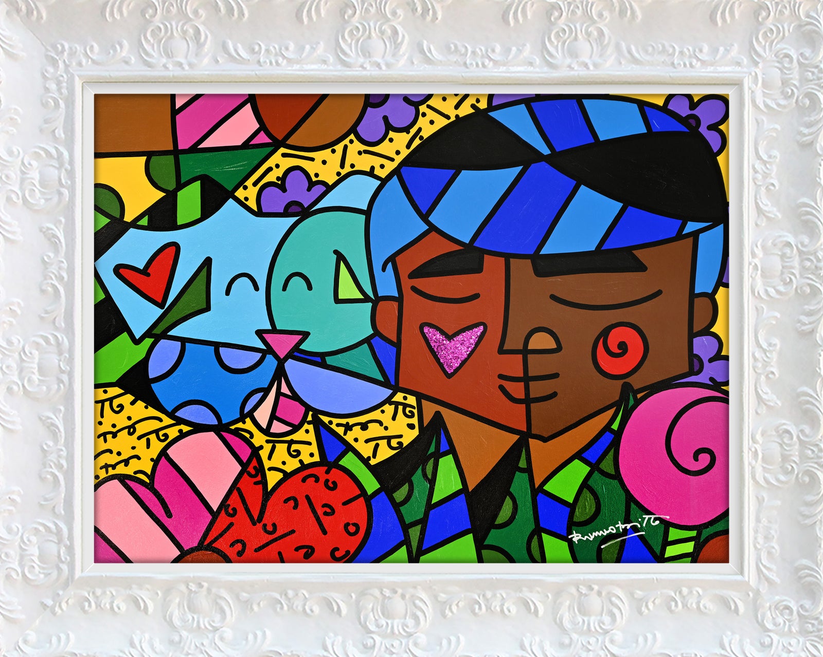 amigos original painting  artistic colorful design collectible