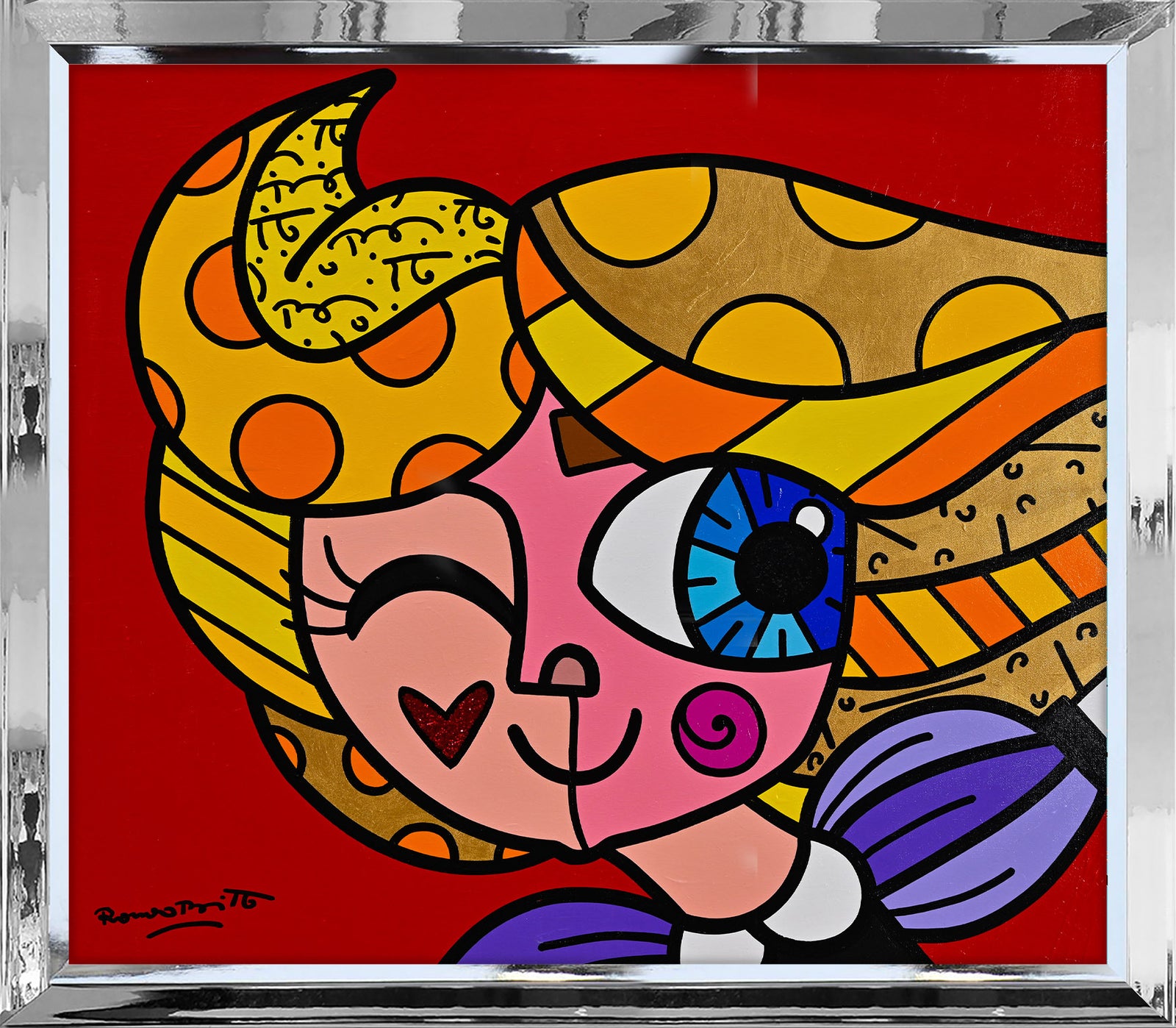 modern pop art here we go original painting  vibrant home decor