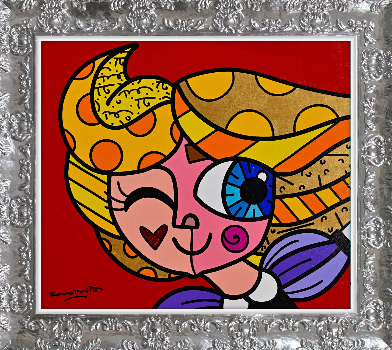 here we go original painting  artistic colorful design collectible