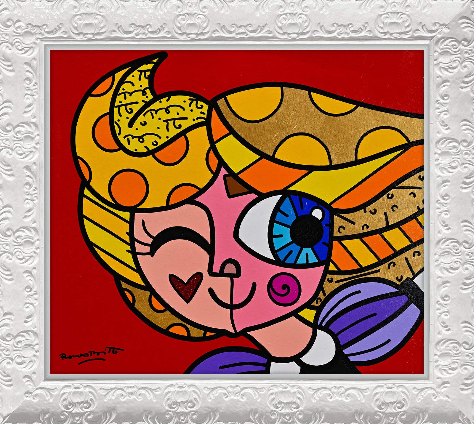 here we go original painting  artistic colorful design collectible