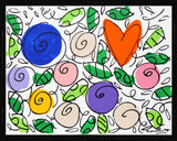 BRITTO GARDEN (FLOWERS AND HEARTS) - Original Drawing *SOLD*