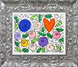 BRITTO GARDEN (FLOWERS AND HEARTS) - Original Drawing *SOLD*