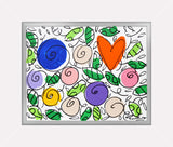 BRITTO GARDEN (FLOWERS AND HEARTS) - Original Drawing *SOLD*