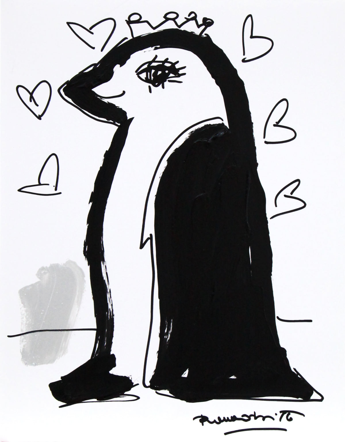 Romero Britto thomas collection penguin original drawing  colorful pop art design