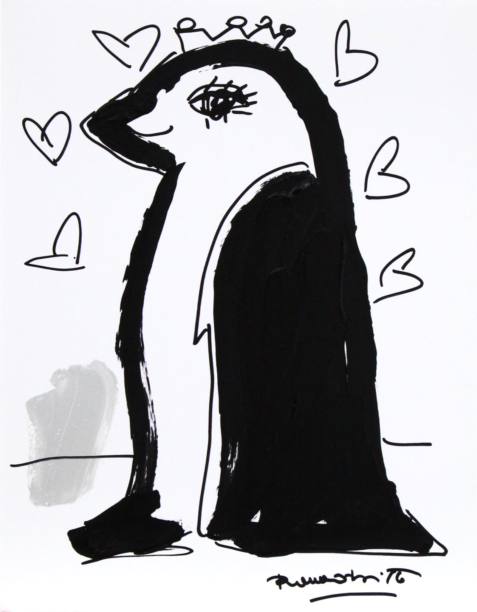 Romero Britto thomas collection penguin original drawing  colorful pop art design