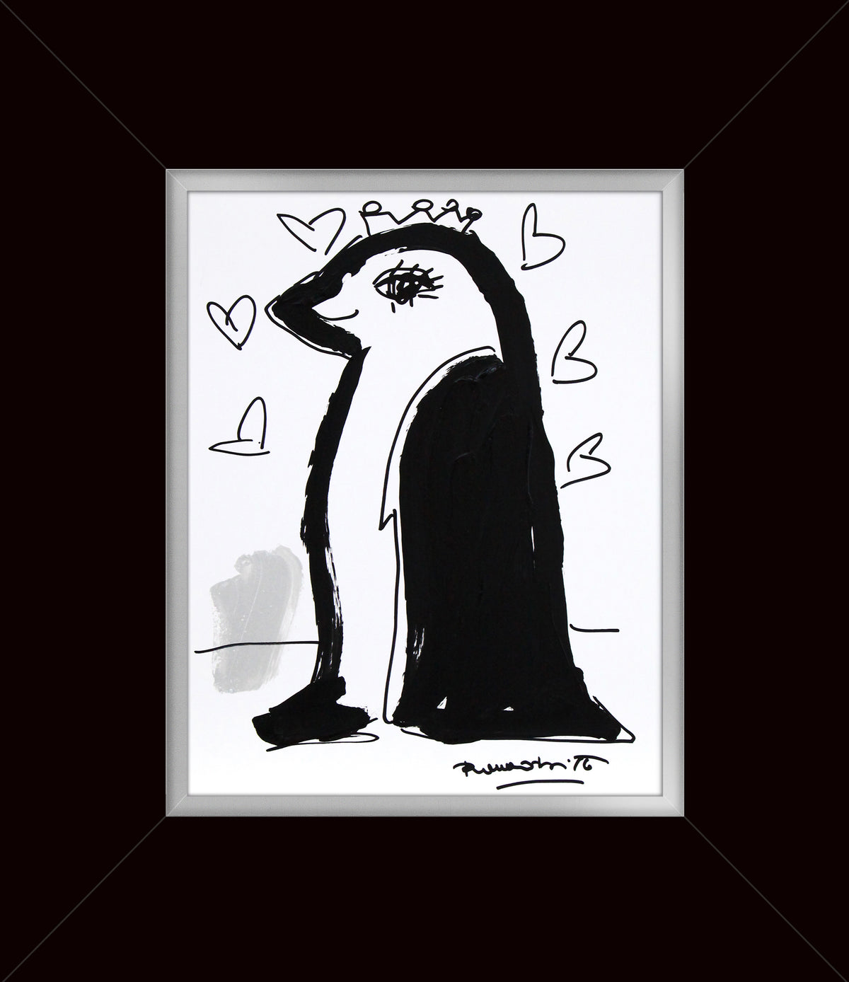 Romero Britto thomas collection penguin original drawing  contemporary pop art piece