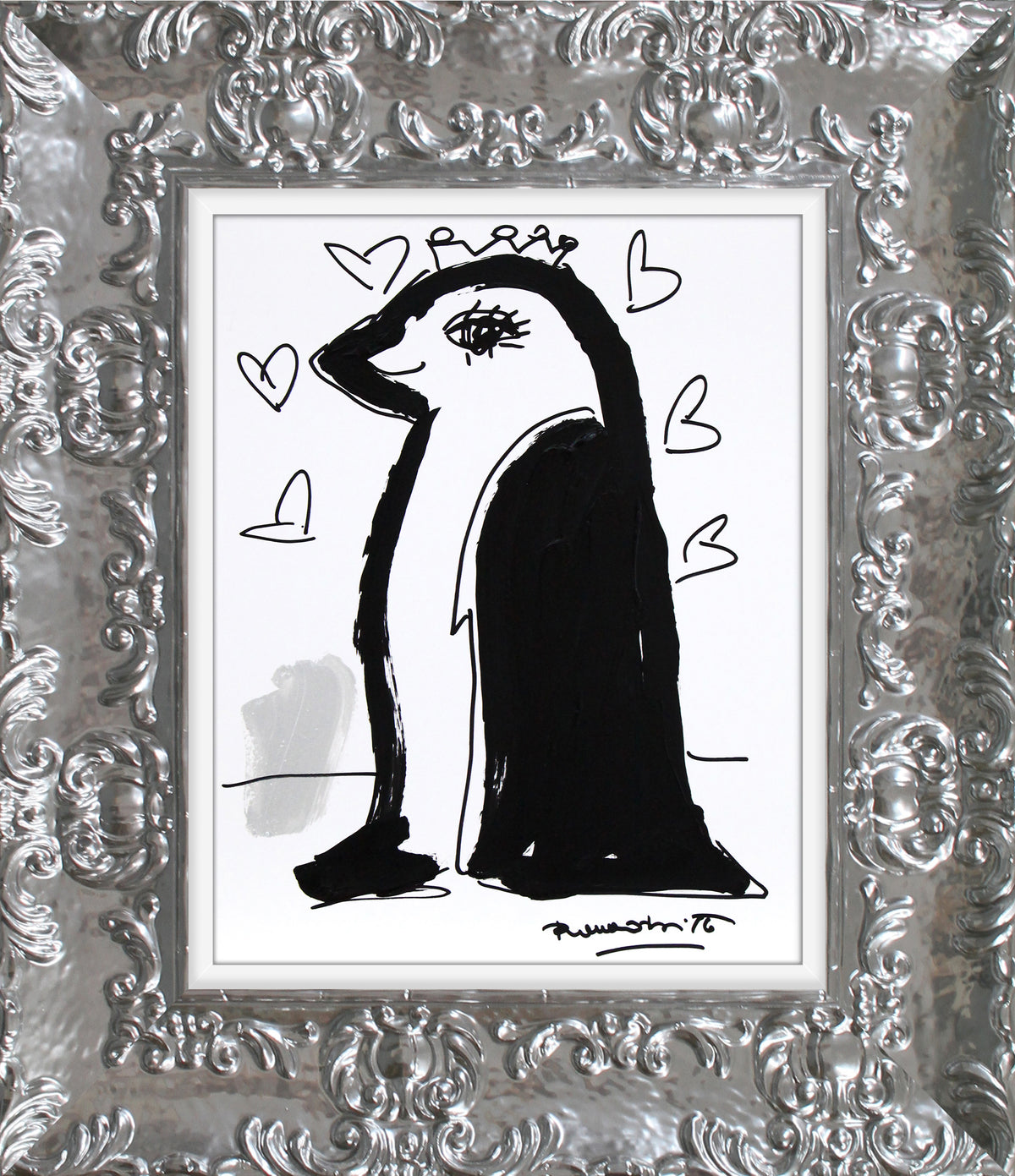 Romero Britto thomas collection penguin original drawing  colorful pop art design