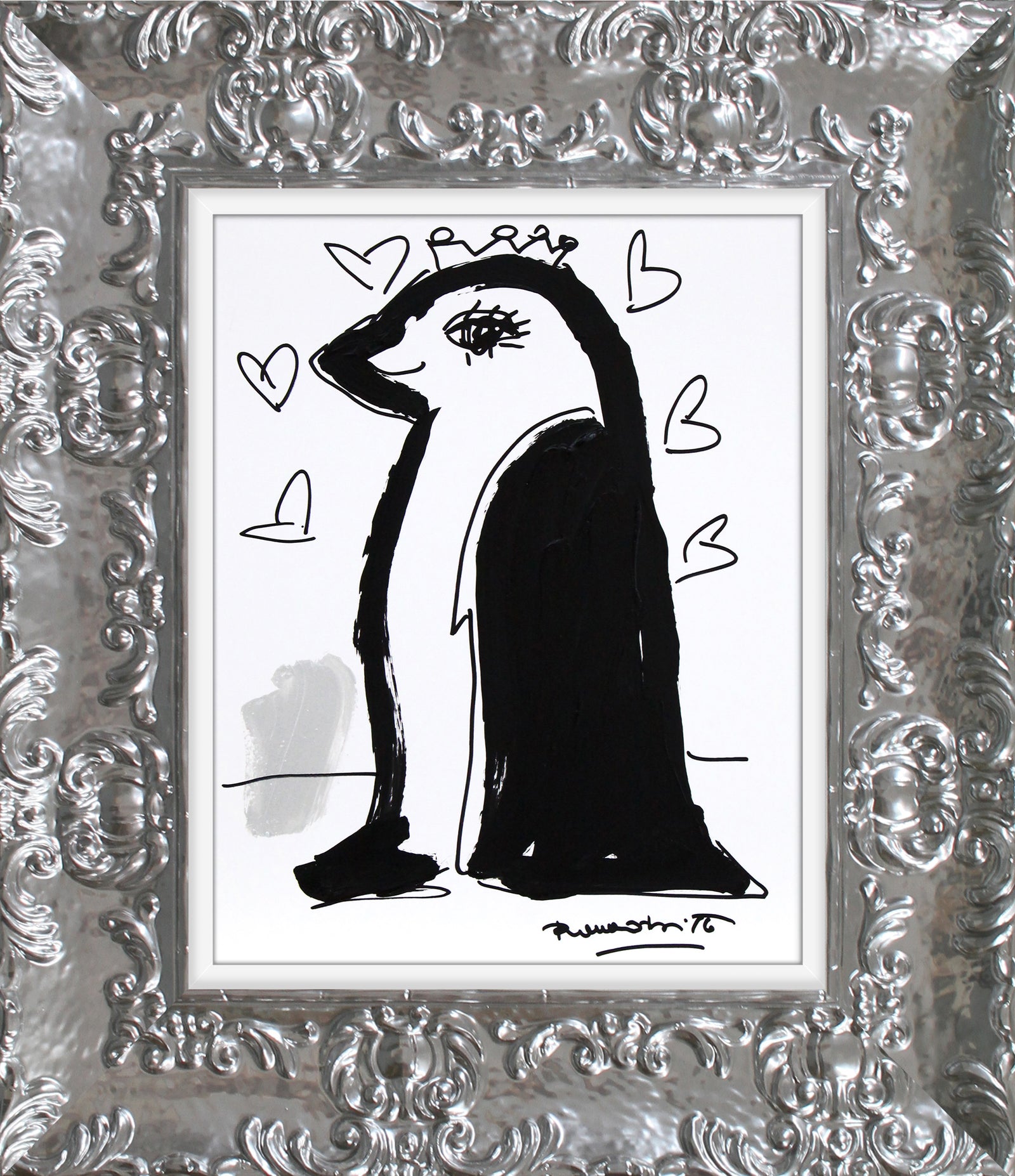Romero Britto thomas collection penguin original drawing  colorful pop art design