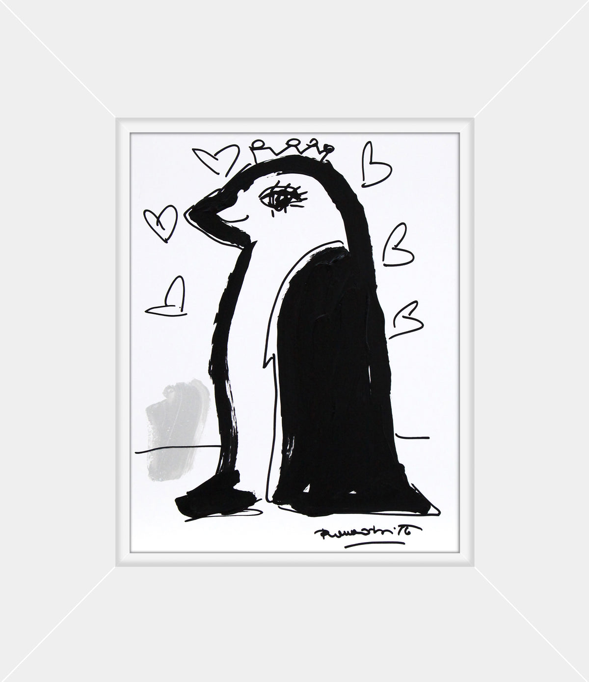 modern pop art thomas collection penguin original drawing  vibrant home decor