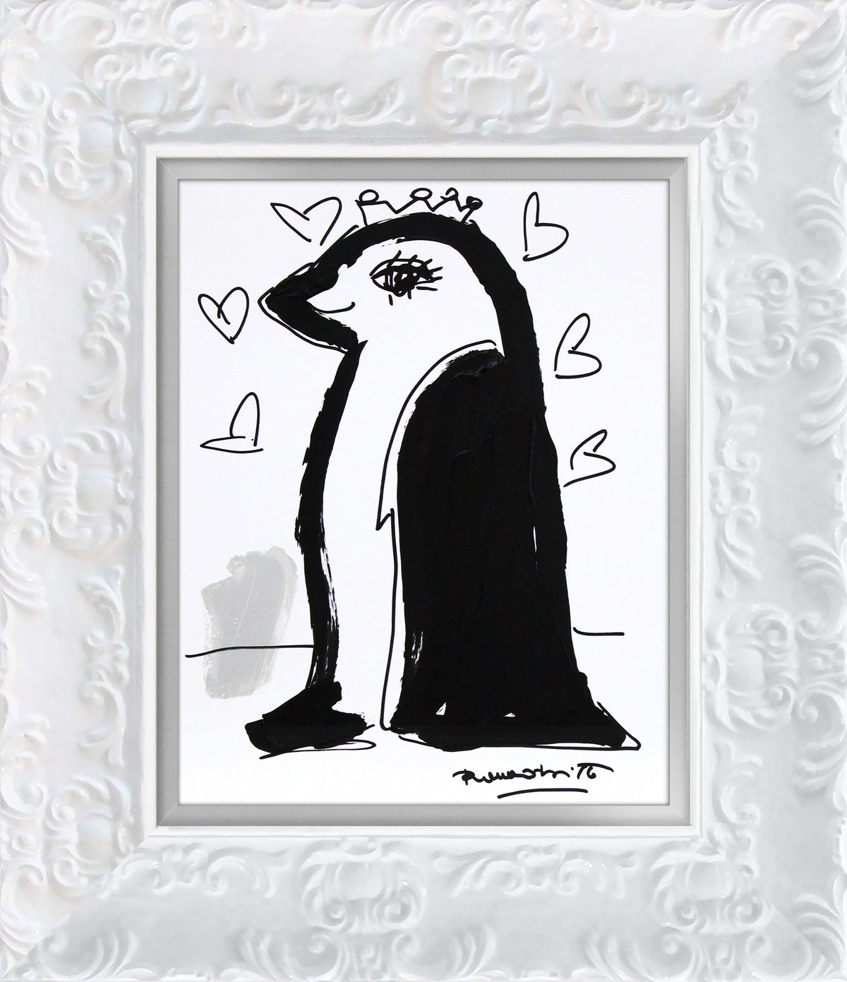 Romero Britto thomas collection penguin original drawing  colorful pop art design