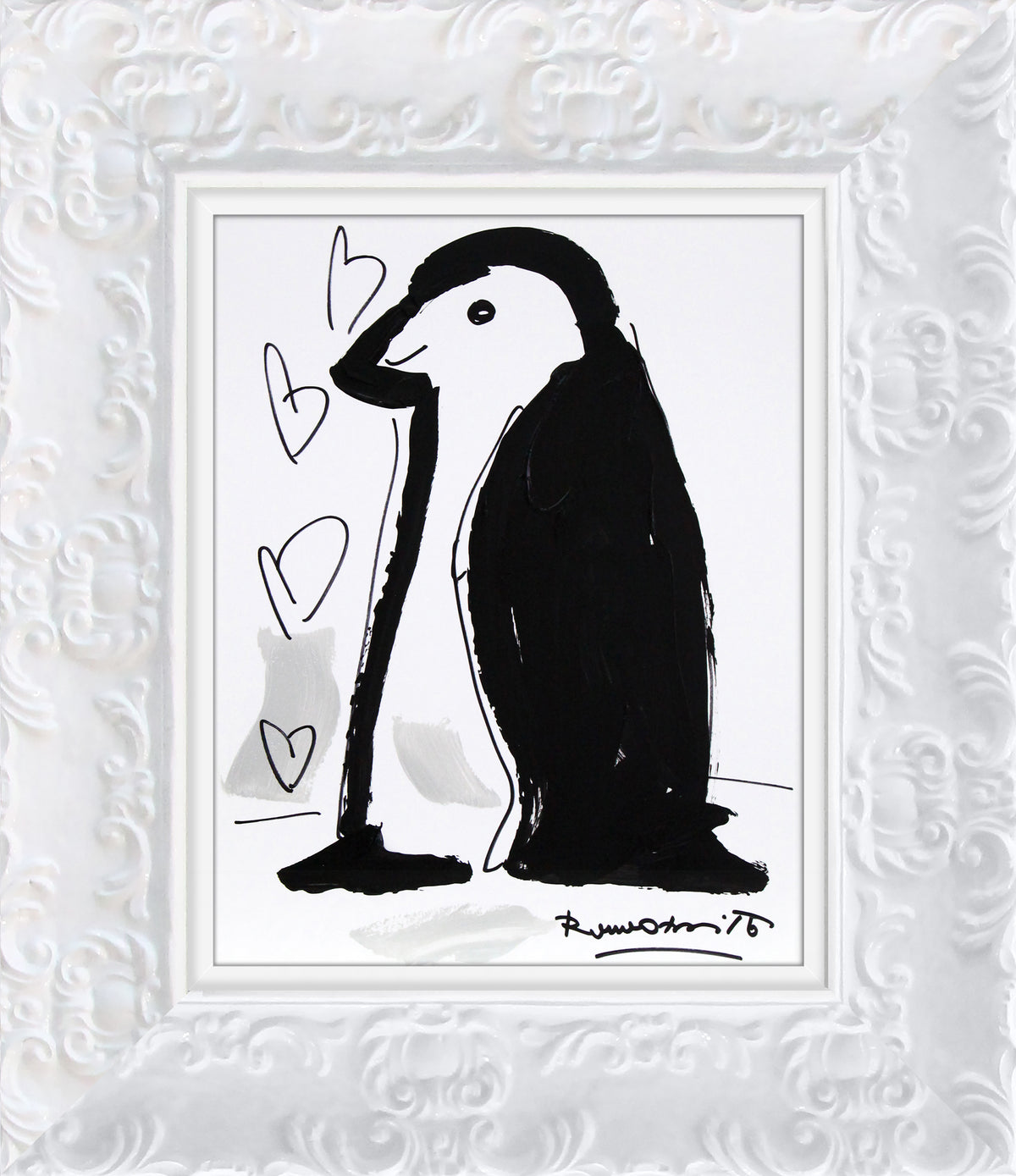 thomas collection penguin original drawing  colorful decorative collectible gift idea