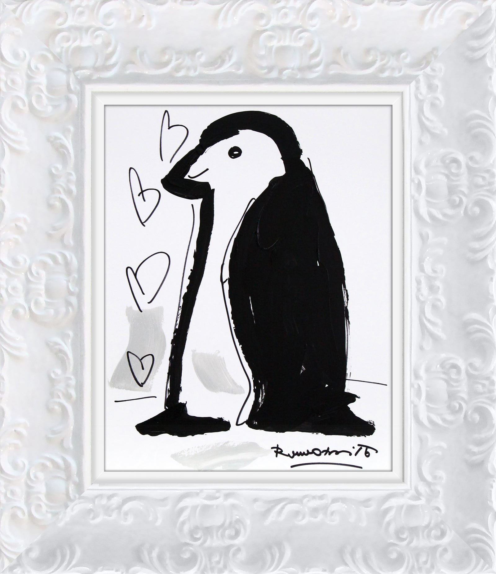 thomas collection penguin original drawing  colorful decorative collectible gift idea
