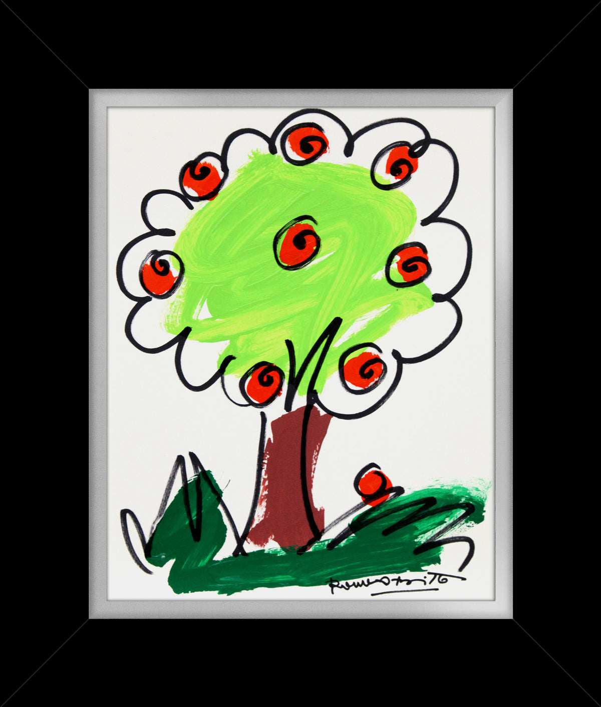 Romero Britto thomas collection tree original drawing  colorful pop art design