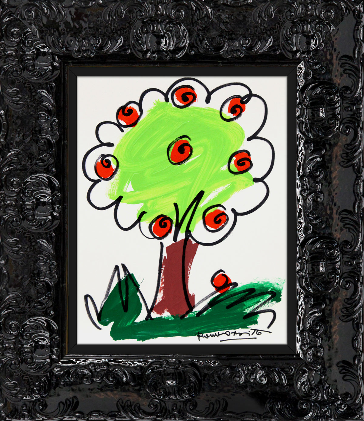 thomas collection tree original drawing  colorful decorative collectible gift idea