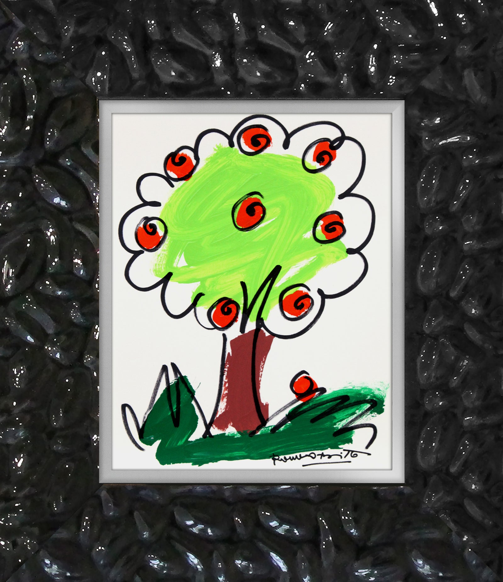 Romero Britto thomas collection tree original drawing  colorful pop art design