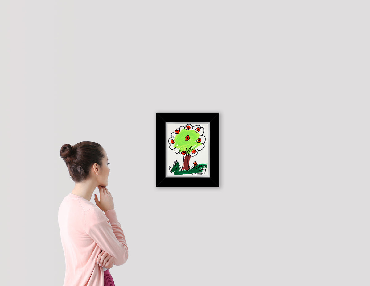 modern pop art thomas collection tree original drawing  vibrant home decor