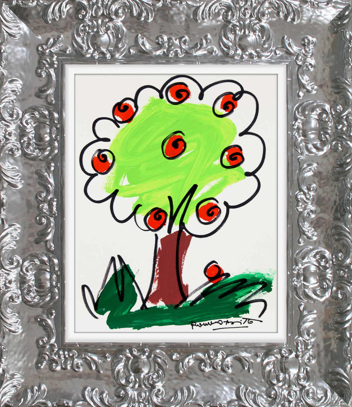 thomas collection tree original drawing  colorful decorative collectible gift idea