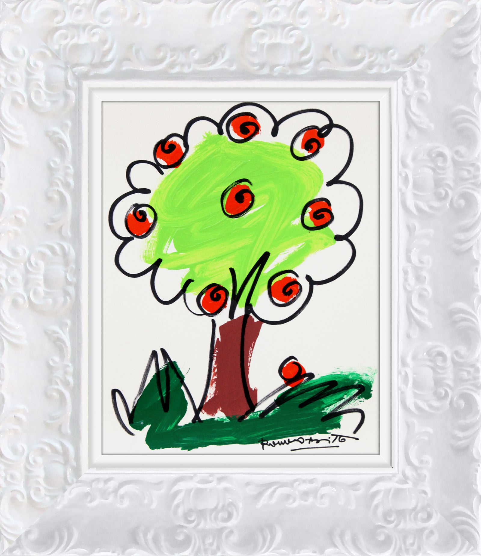 Romero Britto thomas collection tree original drawing  colorful pop art design