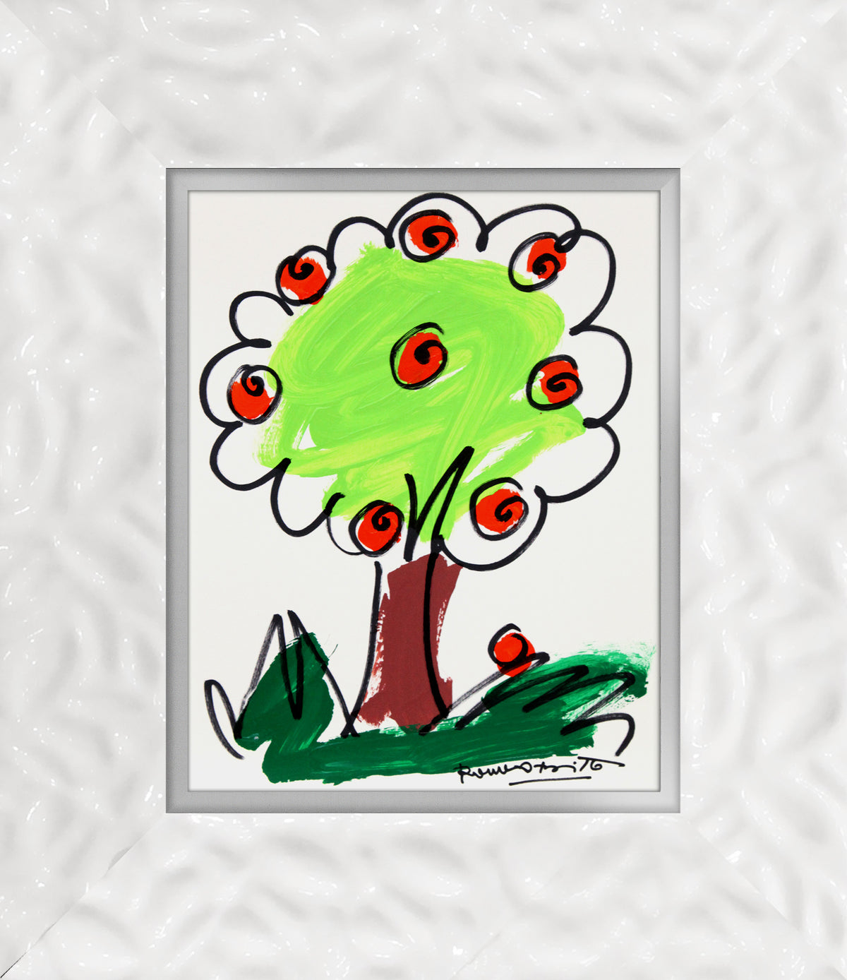 thomas collection tree original drawing  colorful decorative collectible gift idea