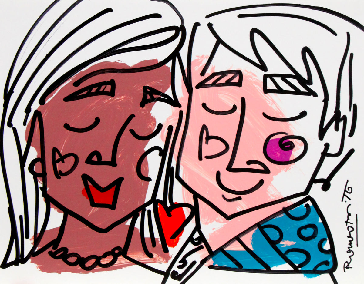 Romero Britto love collection original drawing  colorful pop art design