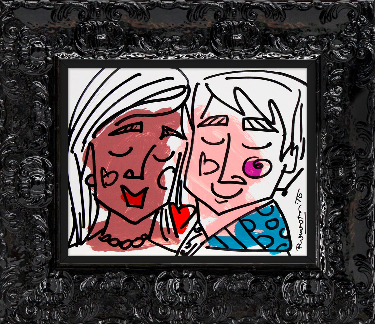 Romero Britto love collection original drawing  colorful pop art design