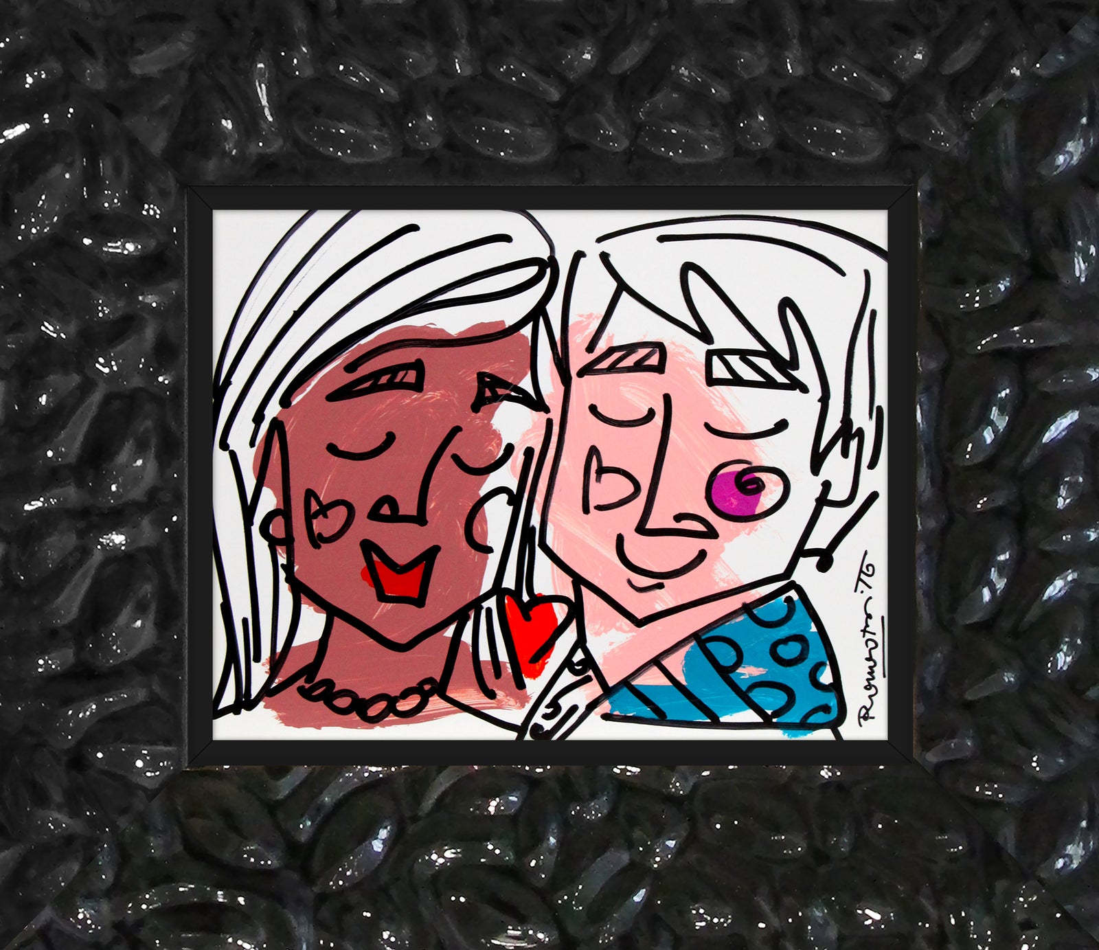 modern pop art love collection original drawing  vibrant home decor