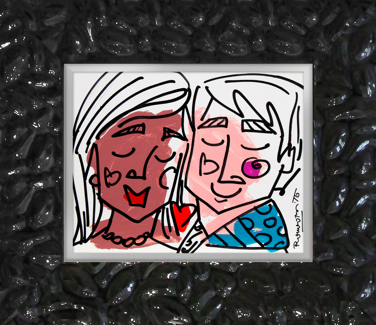 love collection original drawing  artistic colorful design collectible